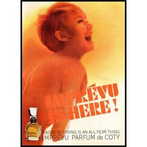 1965 Imprevu Parfum de COTY Vintage Print Ad Nude Blonde Sexy Perfume Wall Art